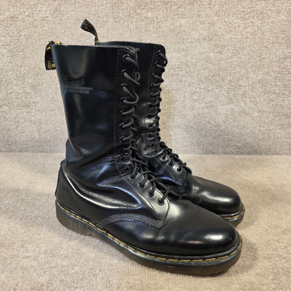 Dr. Martens 1914 Vintage Made in England 14 Eye Black Leather Boots Mens 12